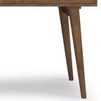 Bureau Wright rustique marron vieilli naturel - WyndenHall : Acacia massif, style Mid-Century, 3 tiroirs, bureau à domicile