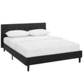 Linnea Faux Leather Bed Full Black - Modway: Modern Upholstered Platform Bed, Memory Foam Fill, Reinforced Support