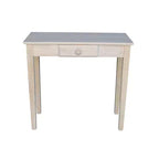 Mission Console Table Unfinished - International Concepts: Solid Parawood, Traditional Design