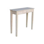 Mission Console Table Unfinished - International Concepts: Solid Parawood, Traditional Design