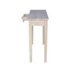 Mission Console Table Unfinished - International Concepts: Solid Parawood, Traditional Design