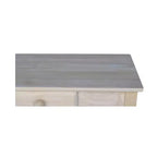 Mission Console Table Unfinished - International Concepts: Solid Parawood, Traditional Design