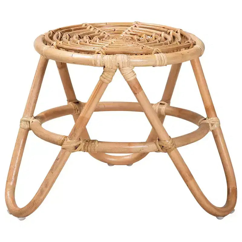 bali & pari Jacinda Rattan End Table Natural Brown