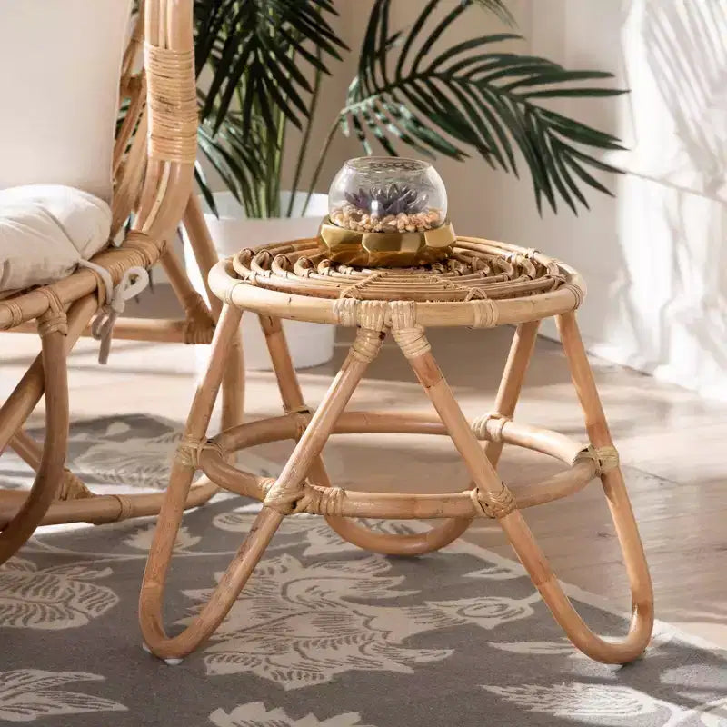 Table d'appoint Jacinda en rotin bali &amp; pari, marron naturel