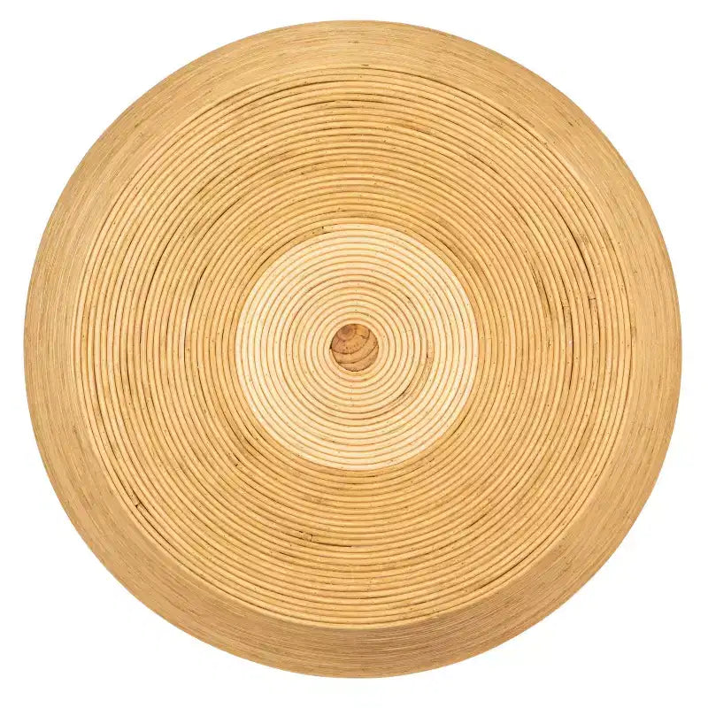 Table d'appoint ronde Storied Home en tonneau naturel