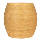 Table d'appoint ronde Storied Home en tonneau naturel