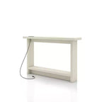 miBasics Nortal 47.24" Console Table Modern 1 Shelf with Usb and Power Ports Soft White