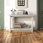 miBasics Nortal 47.24 po Console Table moderne 1 tablette avec ports USB et électriques Blanc doux