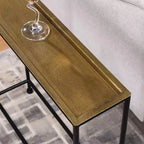 Table d'appoint Tivoli Comfort Pointe Laiton/Bronze antique : Plateau amovible, Aucun assemblage requis, Cadre métallique