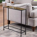 Table d'appoint Tivoli Comfort Pointe Laiton/Bronze antique : Plateau amovible, Aucun assemblage requis, Cadre métallique