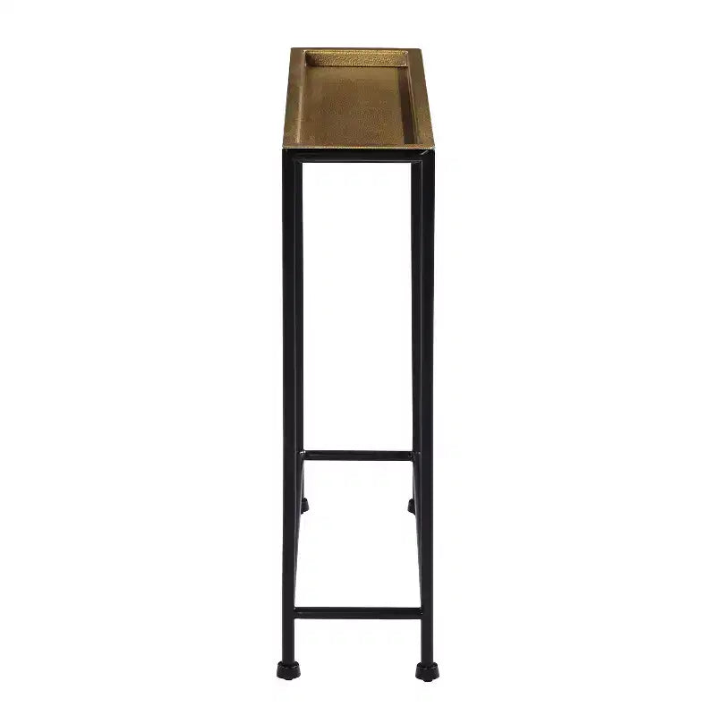 Table d'appoint Tivoli Comfort Pointe Laiton/Bronze antique : Plateau amovible, Aucun assemblage requis, Cadre métallique