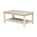 Solano Coffee Table - International Concepts: Solid Parawood, Farmhouse Style, Rectangular Shape, 42x25"