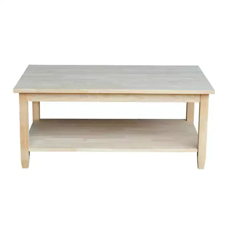Table basse Solano - International Concepts : Hévéa massif, style ferme, forme rectangulaire, 42x25"