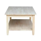 Table basse Solano - International Concepts : Hévéa massif, style ferme, forme rectangulaire, 42x25"