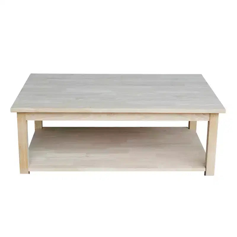 Table basse Solano - International Concepts : Hévéa massif, style ferme, forme rectangulaire, 42x25"