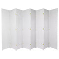 7 ft. Tall Woven Fiber Room Divider - White (8 Panel)