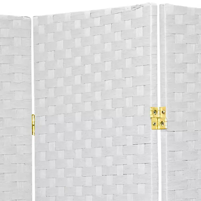 Séparateur de pièce en fibres tressées de 2,13 m de haut - Blanc (8 panneaux)