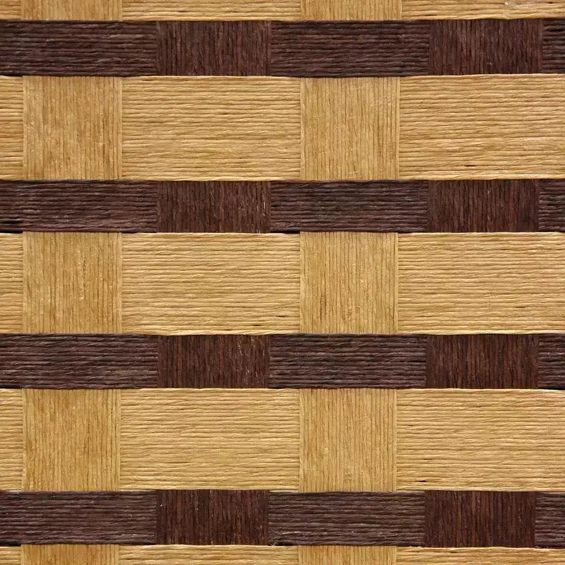 Paravent en fibre naturelle bicolore - Oriental Furniture : Paravent pliant à 6 panneaux, design vannerie