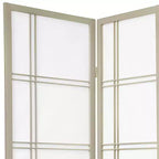 6 ft. Tall Double Cross Shoji Screen - Special Edition - Gray: Hardwood Frame, Lightweight, No Assembly Required