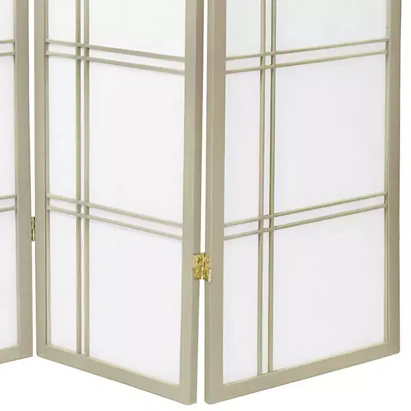 6 ft. Tall Double Cross Shoji Screen - Special Edition - Gray: Hardwood Frame, Lightweight, No Assembly Required
