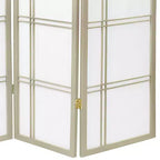 6 ft. Tall Double Cross Shoji Screen - Special Edition - Gray: Hardwood Frame, Lightweight, No Assembly Required