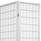 5 ft. Tall Window Pane Shoji Screen - White (5 Panels)