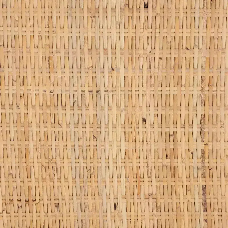 Table basse carrée en rotin de Bornéo et bois d'acajou, miel clair, par bali & pari