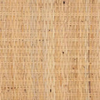 Table basse carrée en rotin de Bornéo et bois d'acajou, miel clair, par bali & pari