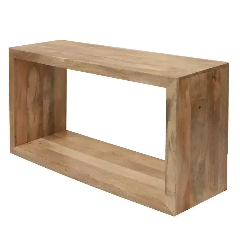 The Urban Port Console table buffet en bois de manguier 52 po, cubes ouverts, 1 étagère, brun naturel