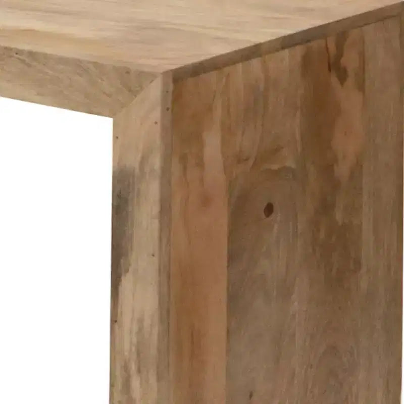 The Urban Port Console table buffet en bois de manguier 52 po, cubes ouverts, 1 étagère, brun naturel