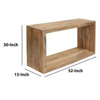 The Urban Port Console table buffet en bois de manguier 52 po, cubes ouverts, 1 étagère, brun naturel