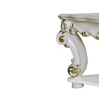 Table basse Vendome 50" finition nacrée antique - Acme Furniture : design carré élégant, pieds sculptés, aucun assemblage requis