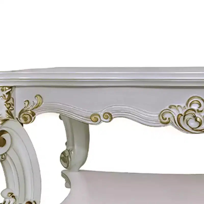 Table basse Vendome 50" finition nacrée antique - Acme Furniture : design carré élégant, pieds sculptés, aucun assemblage requis