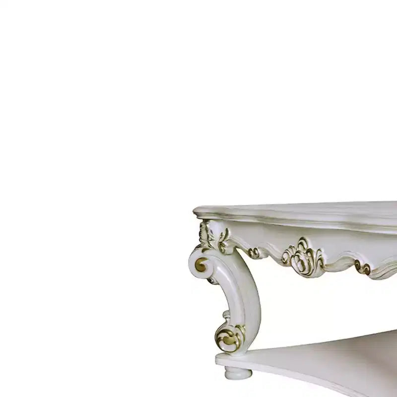 Table basse Vendome 50" finition nacrée antique - Acme Furniture : design carré élégant, pieds sculptés, aucun assemblage requis