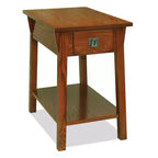 Favorite Finds Mission Chairside Table Russet Finish - Leick Home: Compact, Tiered, with Drawer & Shelf