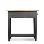 Table d'appoint Favorite Finds, finition ardoise - Leick Home : Dessus en chêne, base noire, tiroir de rangement et étagère