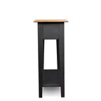 Table d'appoint Favorite Finds, finition ardoise - Leick Home : Dessus en chêne, base noire, tiroir de rangement et étagère