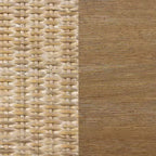 Table d'appoint Hayes en bois massif, rotin et plateau en verre marron clair brossé - Nathan James