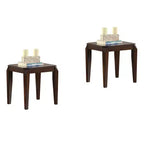 Acme Furniture Docila End Table Walnut: Square Hardwood Frame, Veneer Finish, Living Room Furniture