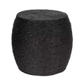 Storied Home Round Rope Barrel Side Table Black