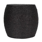 Table d'appoint ronde en corde en forme de tonneau Storied Home - Noire