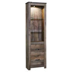 Trinell Pier - Signature Design by Ashley: Rugged Industrial Bookcase with Metal Banding & Nailhead Accents