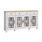 Festivo 63" Vintage Style Storage Accent Buffet Sideboard Cabinet with Drawers White