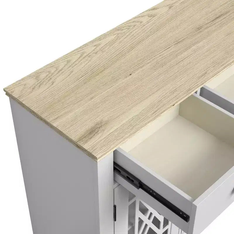 Festivo 63" Vintage Style Storage Accent Buffet Sideboard Cabinet with Drawers White