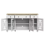 Festivo 63" Vintage Style Storage Accent Buffet Sideboard Cabinet with Drawers White