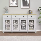 Festivo 63" Vintage Style Storage Accent Buffet Sideboard Cabinet with Drawers White