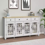 Festivo 63" Vintage Style Storage Accent Buffet Sideboard Cabinet with Drawers White