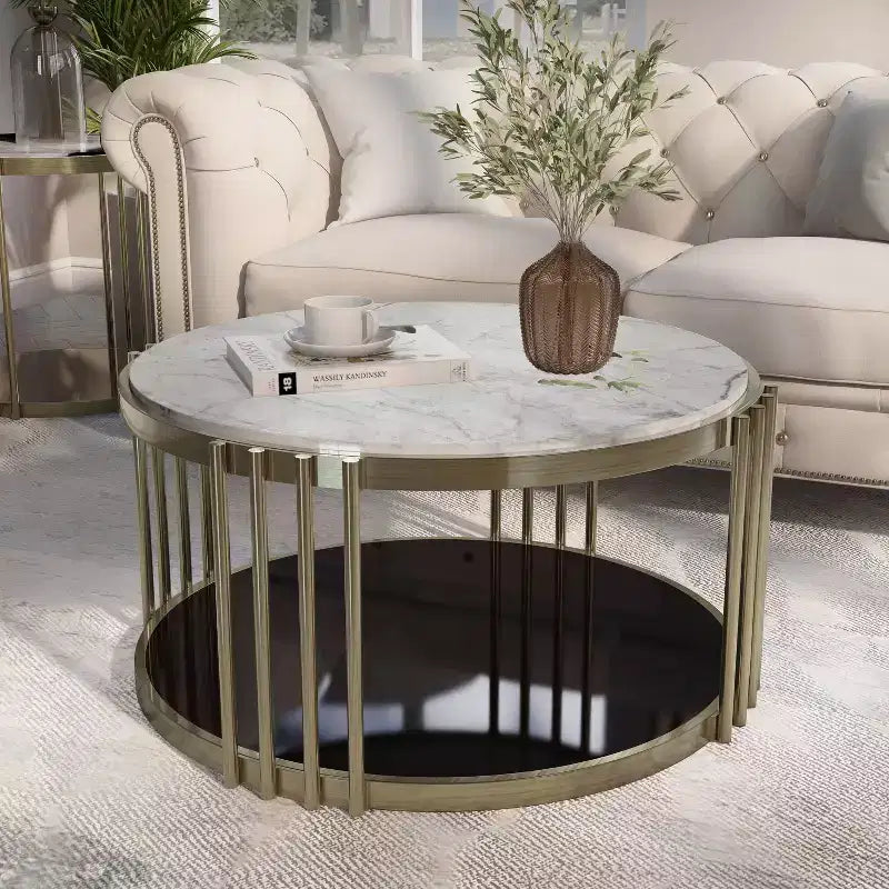Solstice Glam Coffee Table Antique Brass - HOMES: Inside + Out