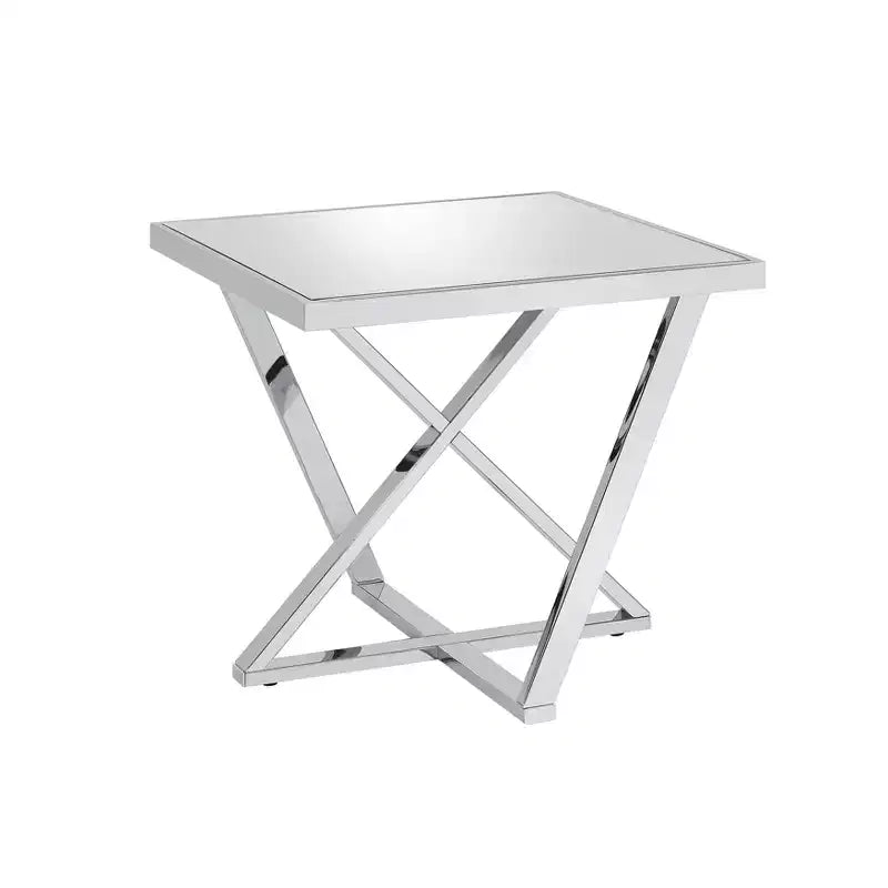 Drubeck Glam Mirrored End Table Chrome - HOMES: Inside + Out