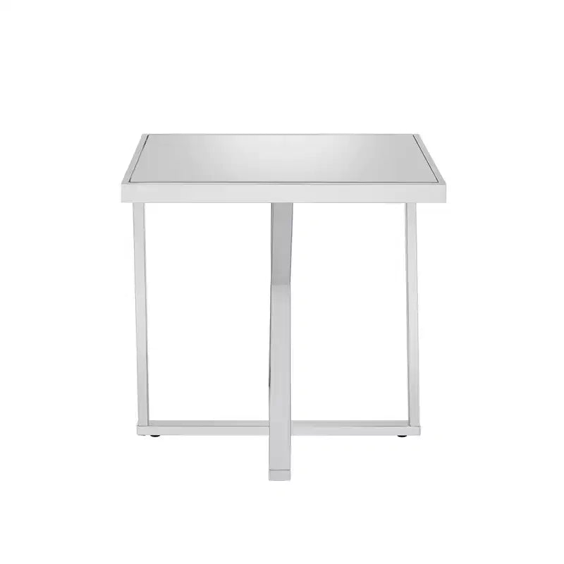Table d'appoint Drubeck Glam en chrome avec miroirs - HOMES: Inside + Out